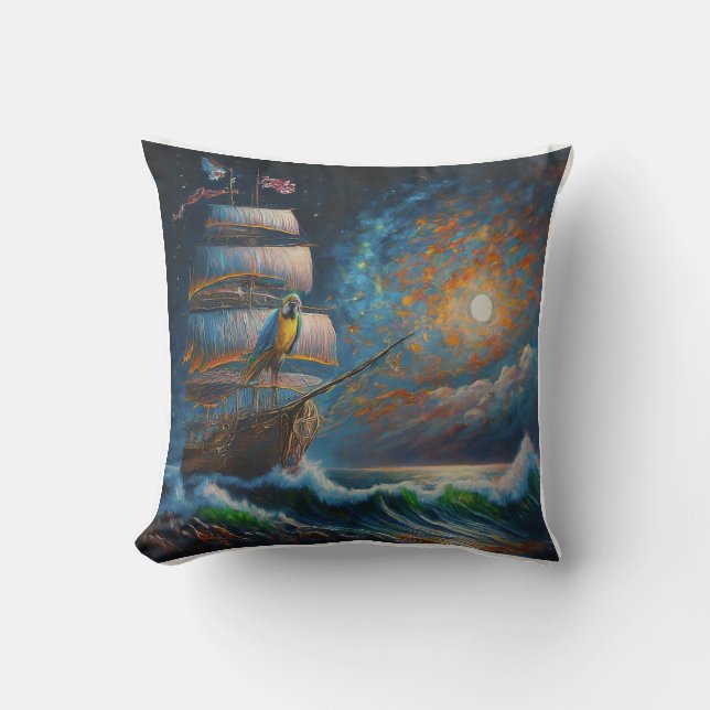 Pirate's Paradise Throw Pillow (Front)