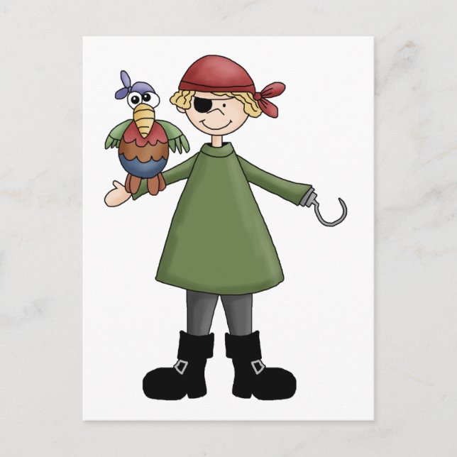 Pirates · Pirate and Parrot Postcard (Front)