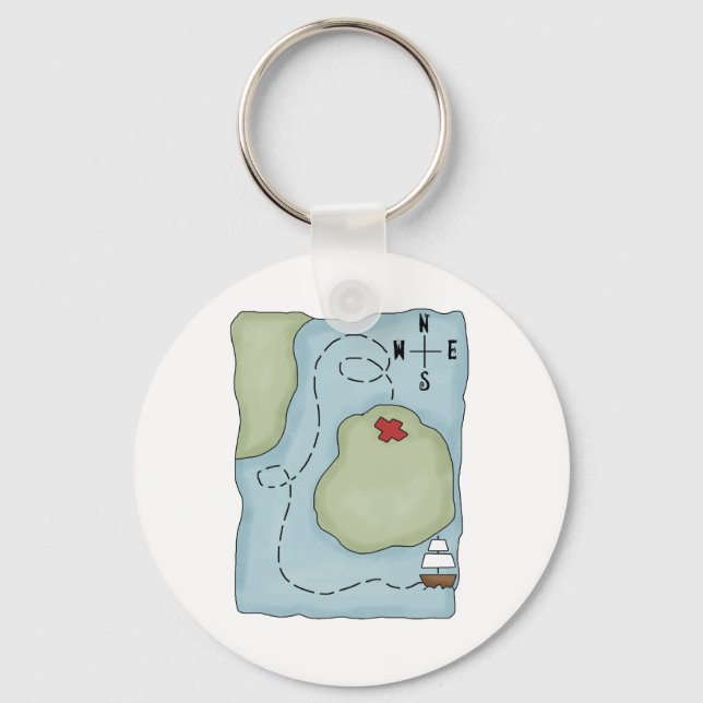 Pirates · Pirate Map Key Ring (Front)