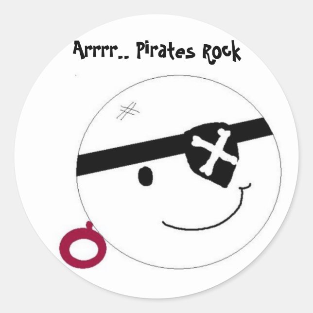 Pirates Rock Classic Round Sticker (Front)