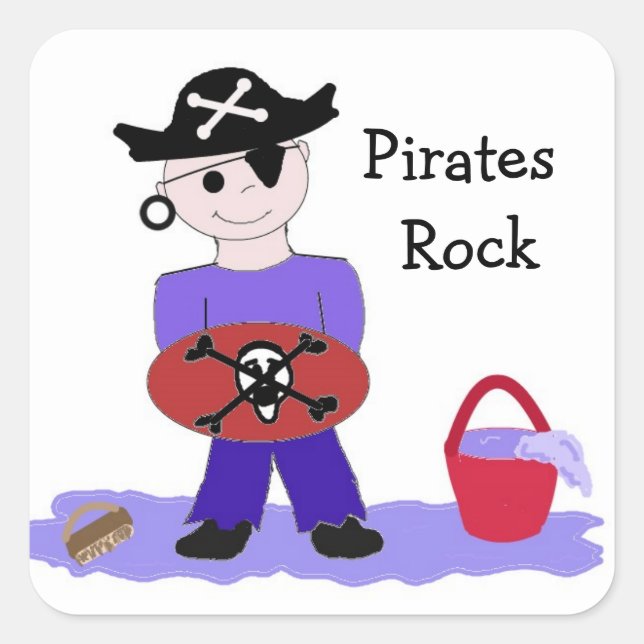 Pirates Rock Square Sticker (Front)