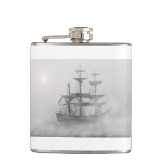 pirates ship hip flask