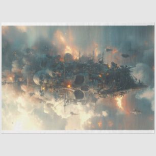 Pirates Skull Ship Flies Decoupage Tissue Paper