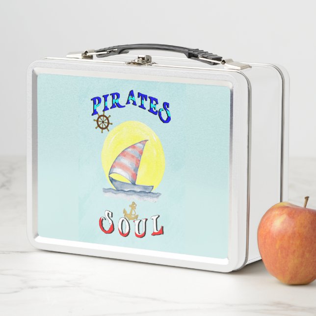 Pirates Soul Sailboat Nautical Sailing Metal Lunch Box (In Situ)