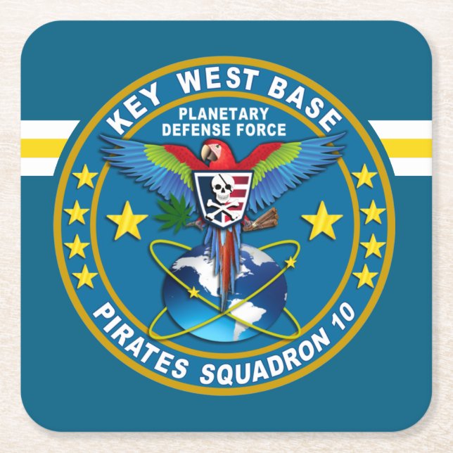 Pirates Squadron Square Paper Coaster (Front)