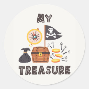 Pirate's Treasure Chest Classic Round Sticker