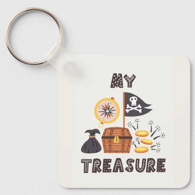 Pirate's Treasure Chest Key Ring (Front)