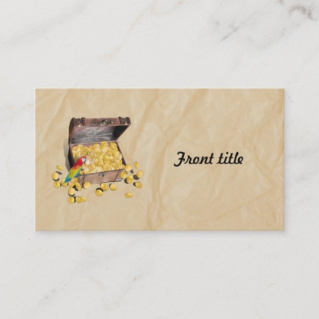 Pirate's Treasure Chest on Crinkle Paper Business Card (Front)