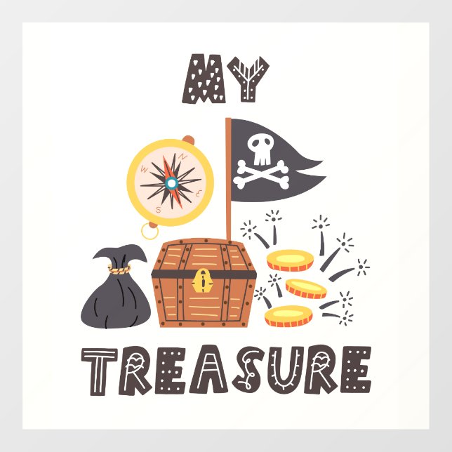 Pirate's Treasure Chest Window Cling (Sheet)