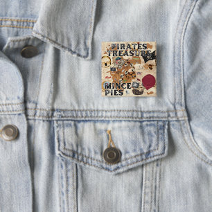Pirates Treasure - Mince Pies 15 Cm Square Badge