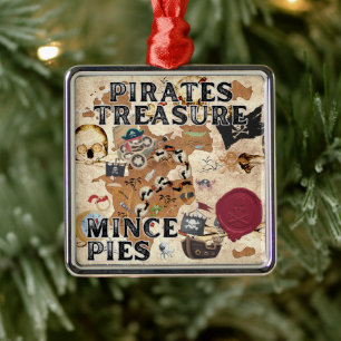 Pirates Treasure - Mince Pies Metal Tree Decoration