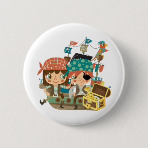 Pirates With Treasure 6 Cm Round Badge
