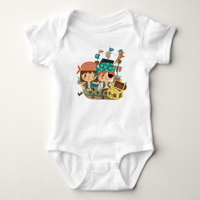 Pirates With Treasure Baby Bodysuit (Front)