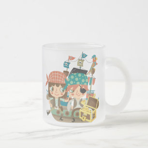 Pirates With Treasure Frosted Glass Coffee Mug
