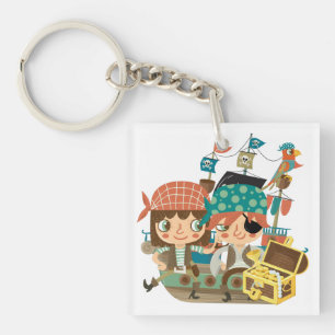 Pirates With Treasure Key Ring