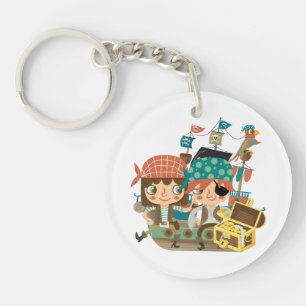 Pirates With Treasure Key Ring