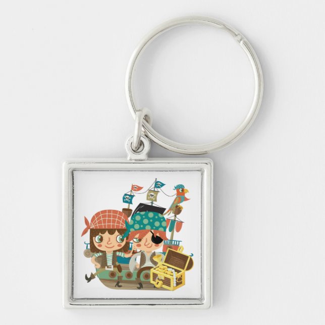 Pirates With Treasure Key Ring (Front)