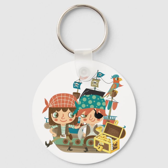 Pirates With Treasure Key Ring (Front)