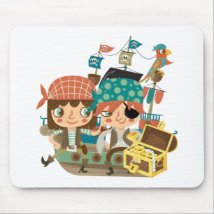 Pirates With Treasure Mouse Mat