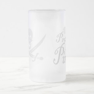 PirateWarning,Mug Frosted Glass Beer Mug