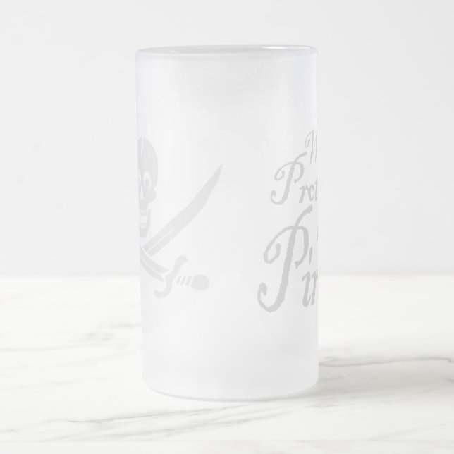PirateWarning,Mug Frosted Glass Beer Mug (Center)