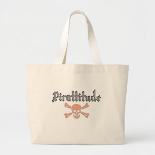 Pirattitude Blood Jolly Roger Large Tote Bag