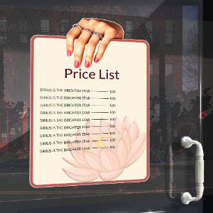 Pirce List Window Cling