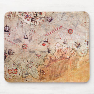 piri reis ancient map history mystery vintage Anta Mouse Mat