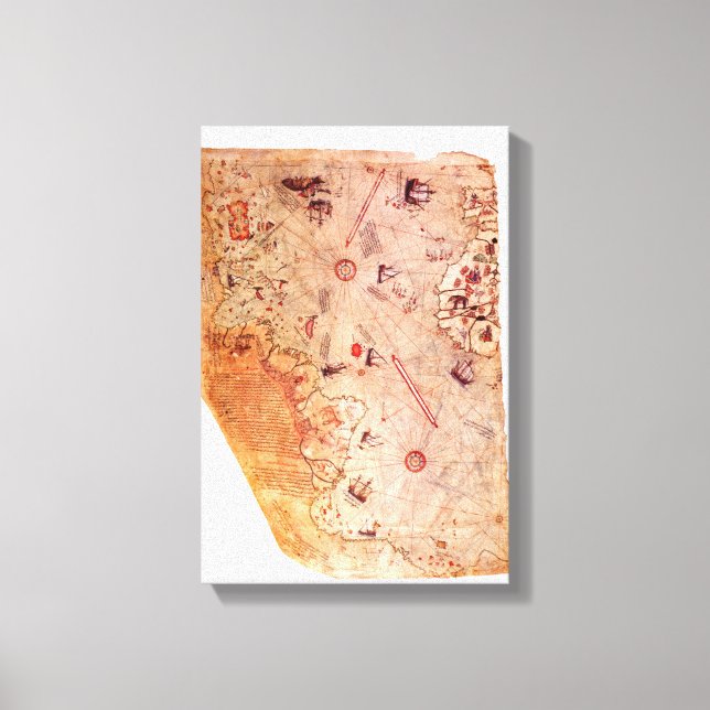 Piri Reis Ancient World Map on Canvas Wrap Print (Front)