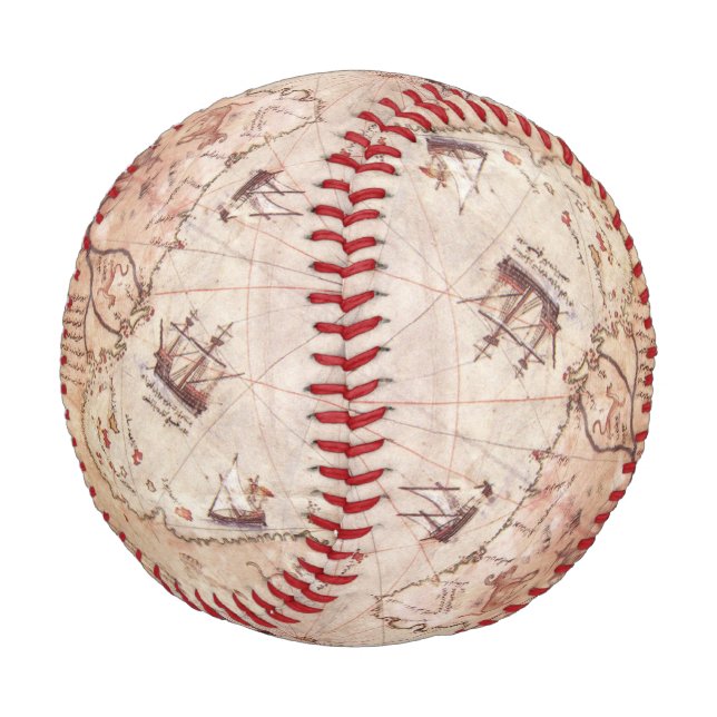 Piri Reis Old World Map Baseball (Angled)