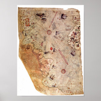 Piri Reis World Map Poster