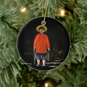 Pirosmani - Fisherman in a Red Shirt Ceramic Tree Decoration