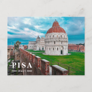 Pisa Baptistery and Cathedral Piazza dei Miracoli  Holiday Postcard