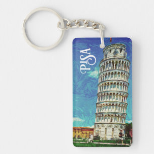 Pisa Italy europe Paint Colorful Key Ring