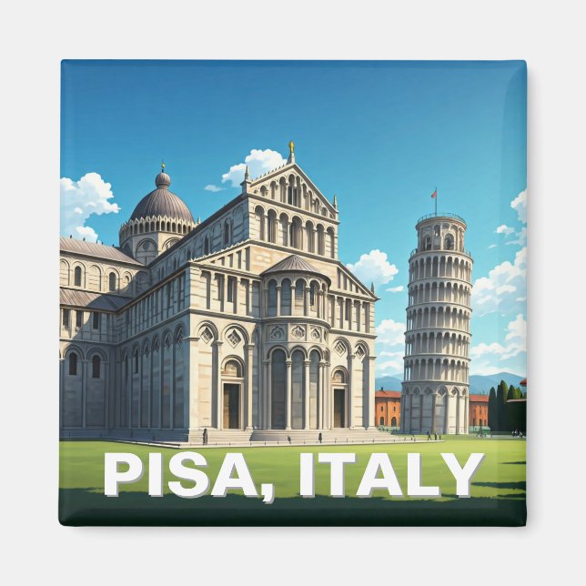 Pisa Italy Travel Piazza dei Miracoli Magnet (Front)