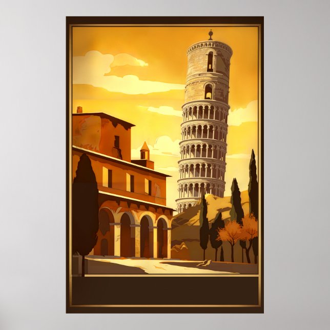 PISA ITALY - Vintage Travel Poster (Front)