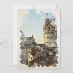 Pisa Italy Watercolor Art