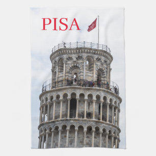 Pisa Leaning Tower tea towel