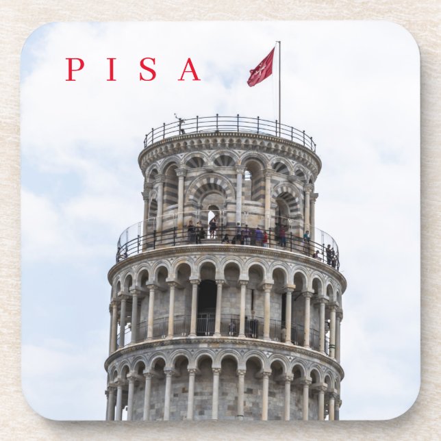 Pisa Leaning Tower top view coasters (Front)