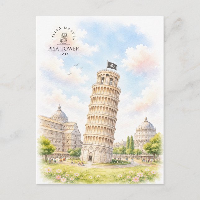 Pisa Tower, Italy | Architecture Landscape Postcard (Front)