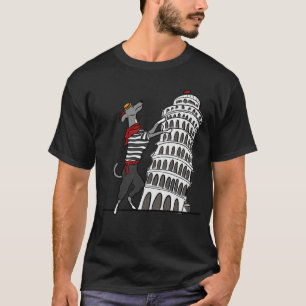 Pisa Tower Italy Greyhound Dog Greyhound Race T-Shirt