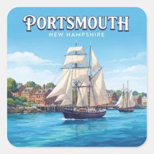 Piscataqua River Harbour Portsmouth New Hampshire Square Sticker