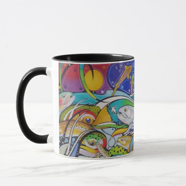 “Piscatorial Kalidescope” by Trevor Hawkins Mug (Left)