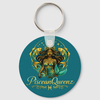 Piscean Queen Teal Shower Curtain Key Ring
