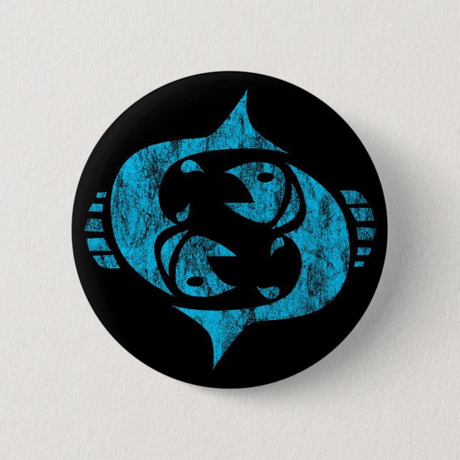 pisces 6 cm round badge (Front)