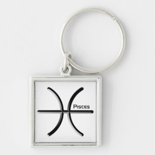 PISCES, Abstract Design of the Zodiac Sign,  T-Shi Key Ring