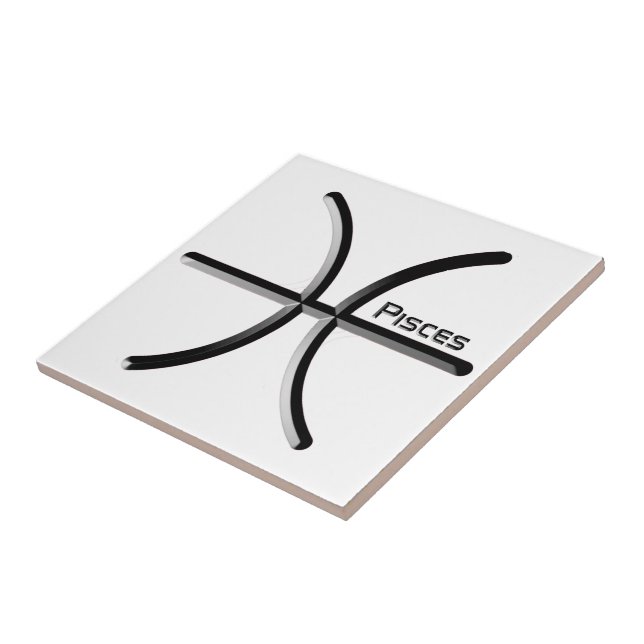 PISCES, Abstract Design of the Zodiac Sign,  T-Shi Tile (Side)