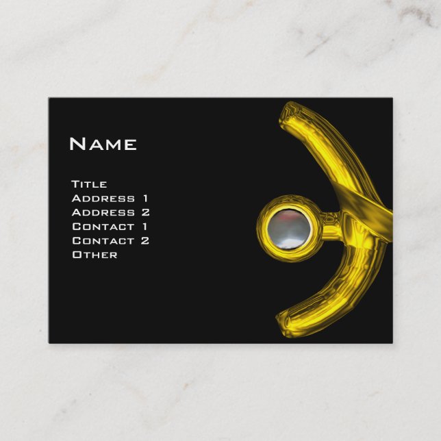 PISCES ABSTRACT, Pearl black yellow pink grey Business Card (Front)