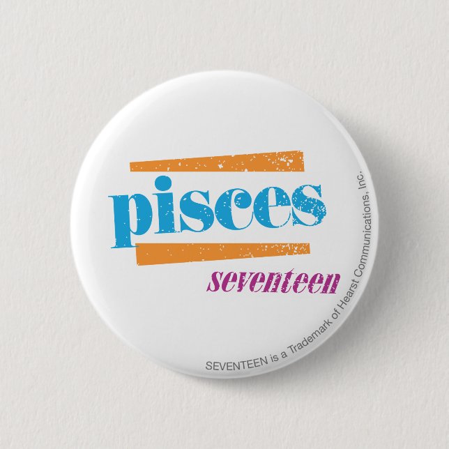 Pisces Aqua 6 Cm Round Badge (Front)