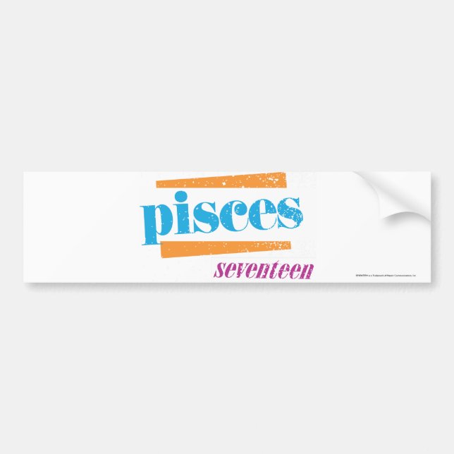 Pisces Aqua Bumper Sticker (Front)